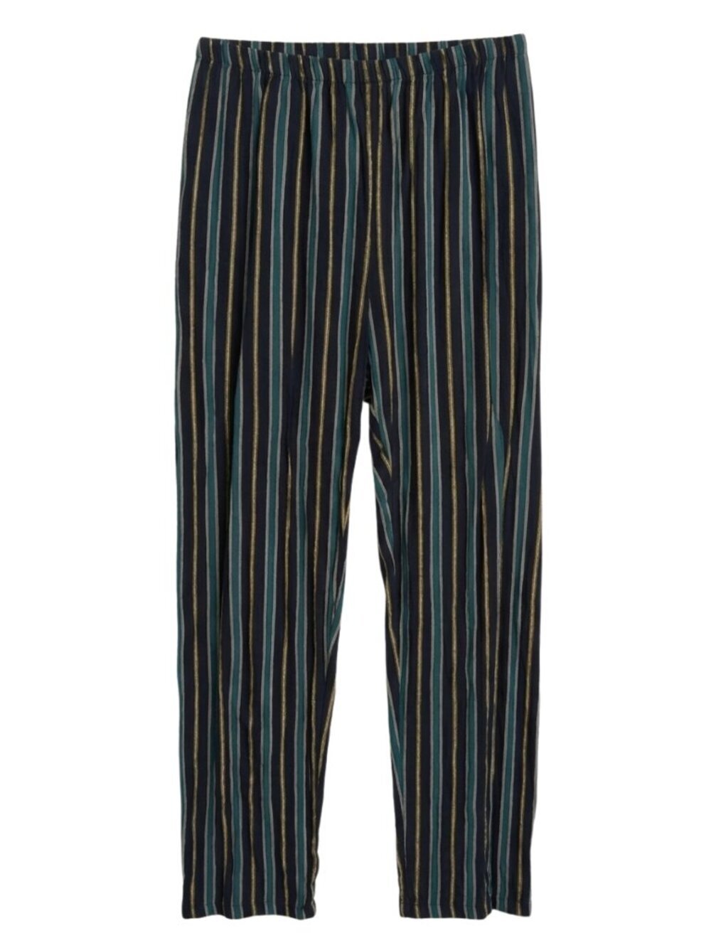 Brandy Melville Frankie Striped Pull On Pants XS/S Black Green Yellow Ankle Boho